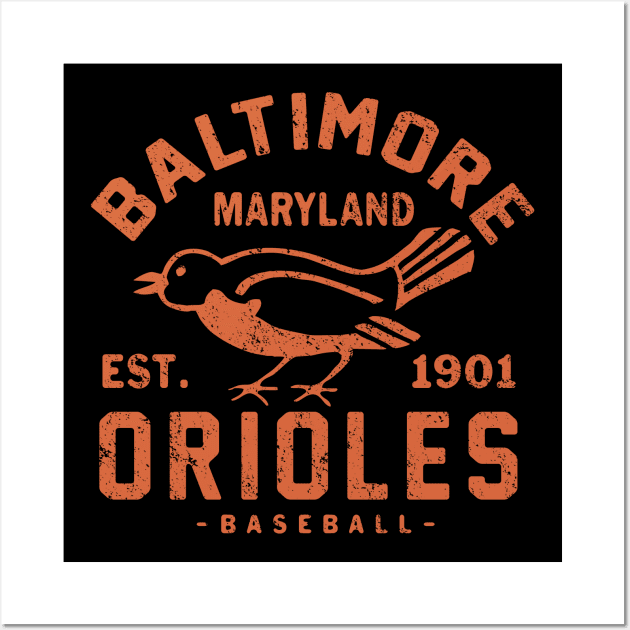 Baltimore Orioles Retro 1 by Buck Tee Wall Art by Buck Tee